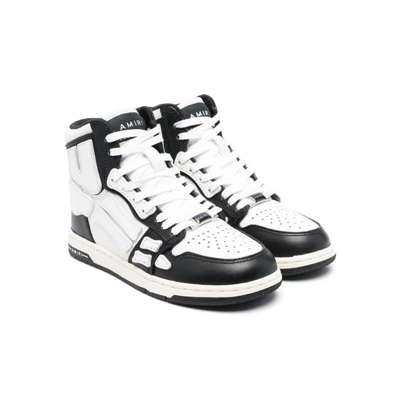 AMIRI Toddler High Top Genuine Leather Skull Bone Sneakers Size 9C - Picture 4 of 14